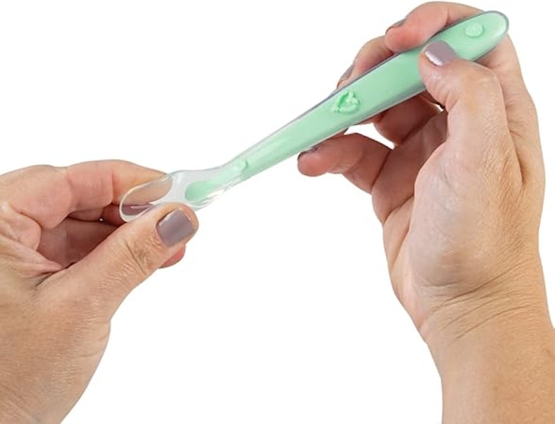 Kit Colher Silicone Azul e Verde 4