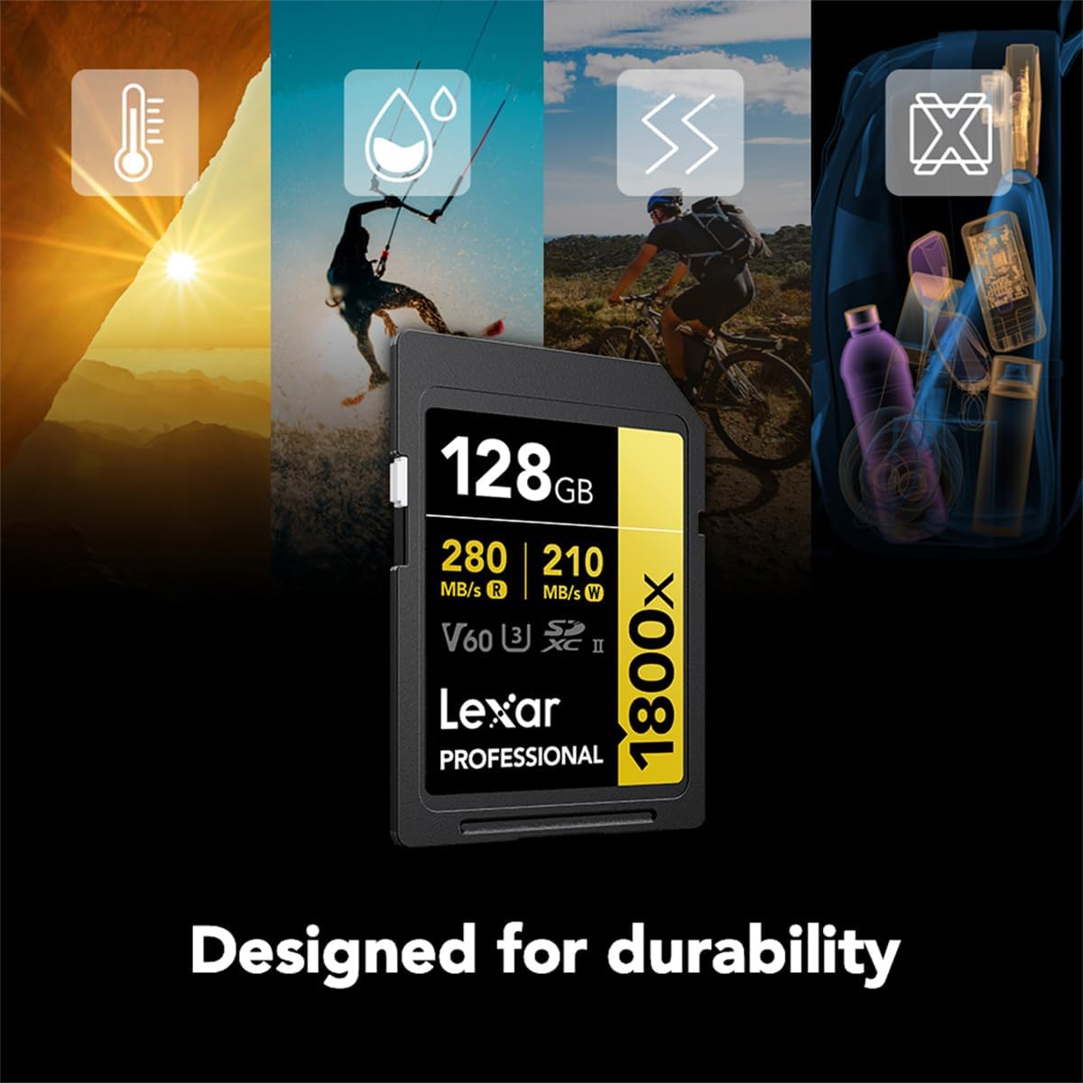 Cartão SDXC Lexar Professional 1800x Gold Series 4
