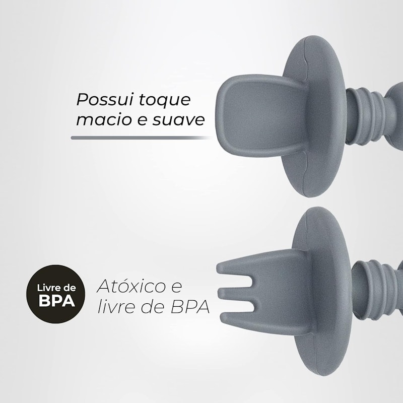 Kit Talher Colher e Garfo de Treinamento Silicone 2