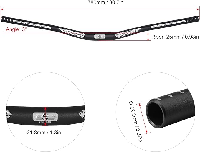 Guidão de Bicicleta 31,8 x 780 mm Ciclismo  3