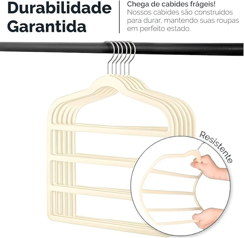 Kit 10 Cabides de Veludo para Calças, Saia, Toalhas, Lenços 3