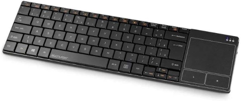 Teclado sem Fio 2,4 GHz com Touch Integrado USB 2