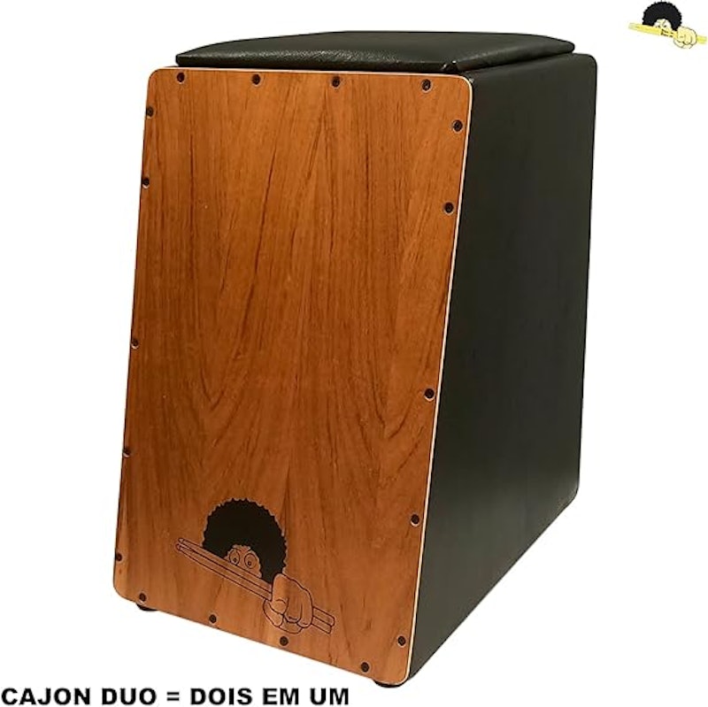 Cajon Eletroacústico Inclinado D’Groove Duo 2 em 1 com Microfone Cannon XRL 4