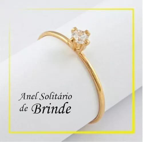 Aliança Par Italiana Ouro 24 K 6 mm com Anel Solitário 5