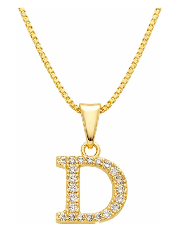 Colar Letra Inicial Pedras Zirconias Semi Joias Banhado Ouro 18K 1