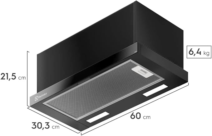 Depurador de Ar Electrolux 60 cm Retrátil Preto Efficient com Luz de LED 4