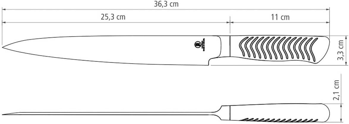 Faca Yanagiba Tramontina Sushi Diamond com Lâmina e Cabo em Aço Inox 9" 3