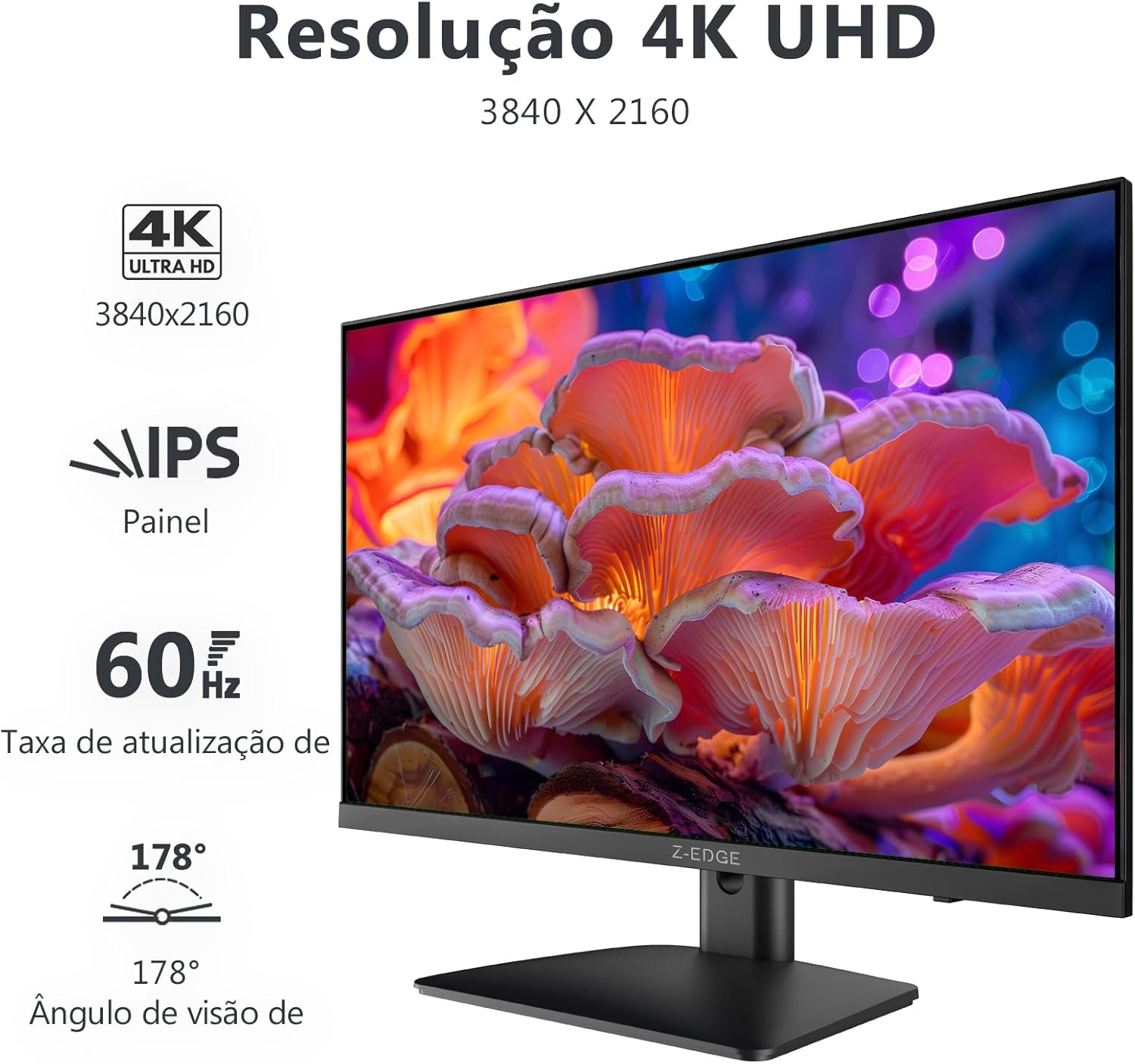 Monitor Z-EDGE U27P4K de 27" com painel IPS 4K 2