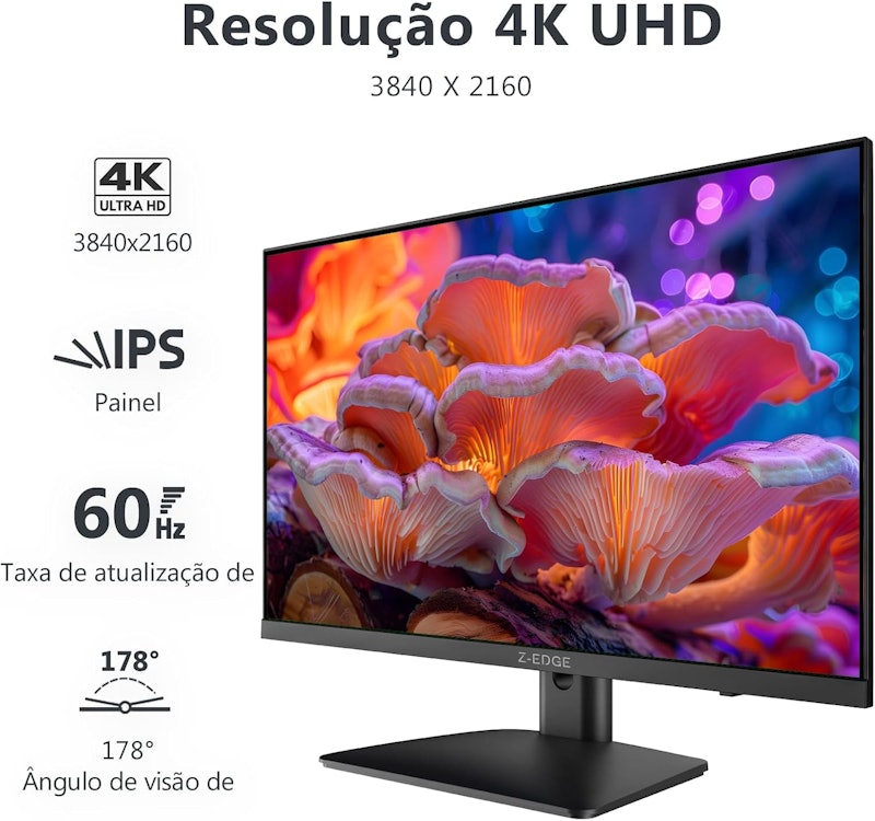 Monitor Z-EDGE U27P4K de 27" com painel IPS 4K 2