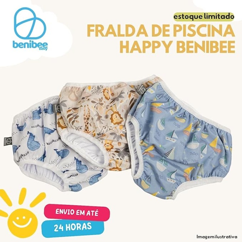 Fralda de Piscina Reutilizável Ecológica Happy 5