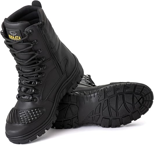 Bota Coturno Militar com Zíper e Proteção Antiderrapante em Couro 4
