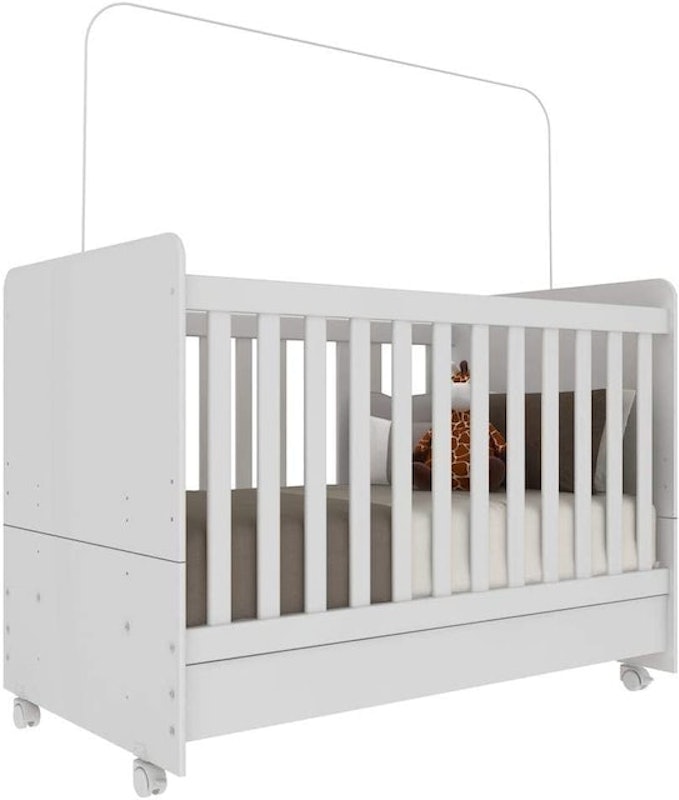 Berço Americano 3 em 1 com Rodízios para Colchão 70 x 130 cm Pimpolho 2