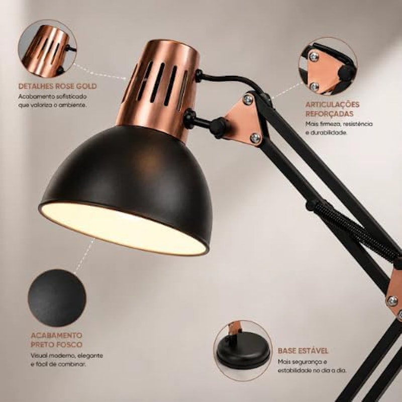 Luminária Articulada de Mesa LSMI Market 4