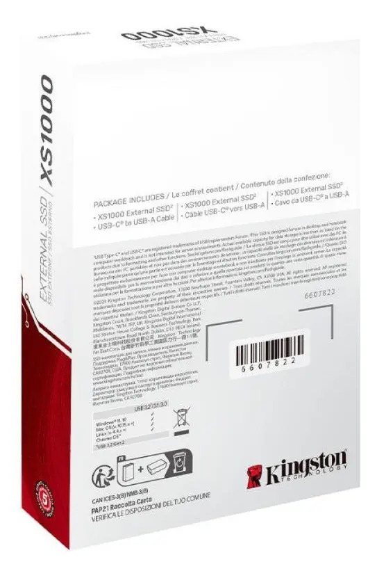 SSD Externo Portátil de 1 TB USB 3.2 3