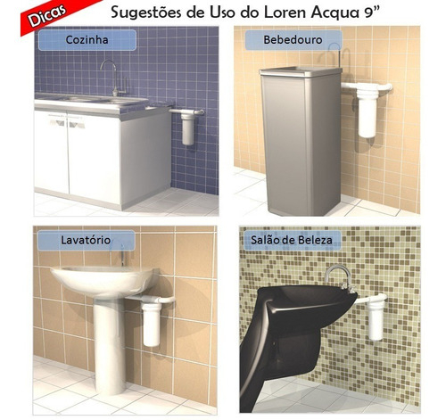 Filtro para Chuveiro Loren Acqua 9¾" POU 4