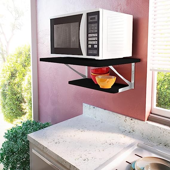 Suporte para Forno e Micro-ondas Madeira e Metal 2
