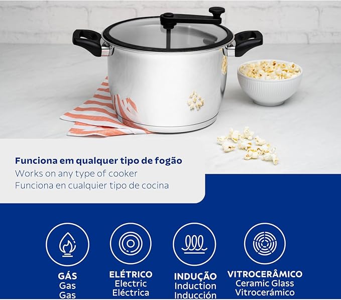 Pipoqueira Tramontina Allegra em Aço Inox 4