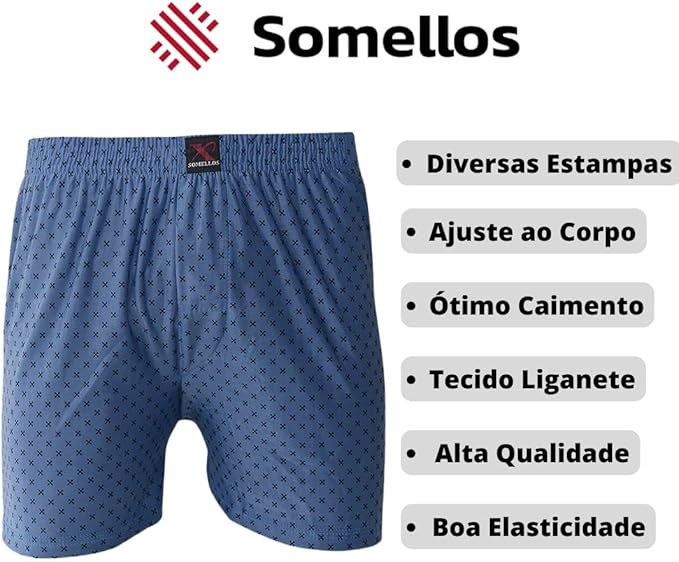 Kit com 3 Cuecas Samba-Canção Adulto Somellos 2