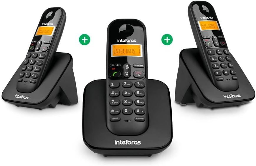 Telefone sem Fio Digital com Dois Ramais Adicionais 1