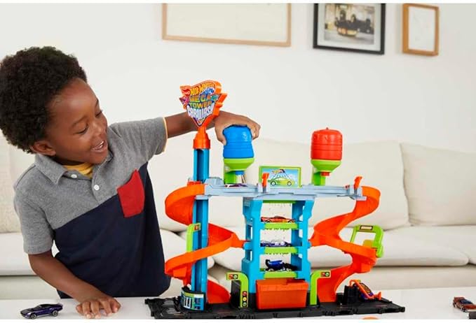 Hot Wheels City Pista de Brinquedo Lava-rápido Mega Torre 5