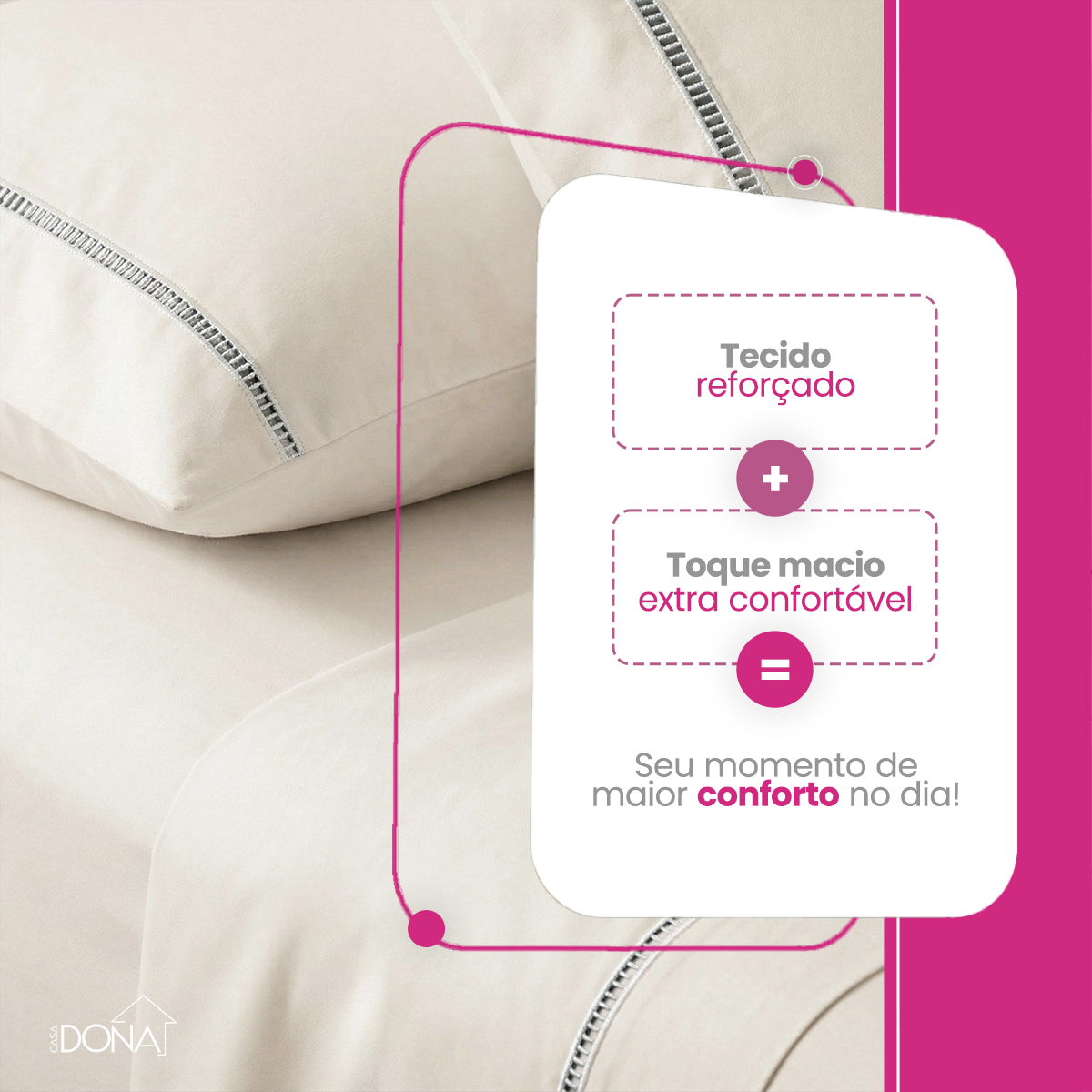 Jogo de Cama Lençol 3 Peças Ponto Palito 400 Fios 3
