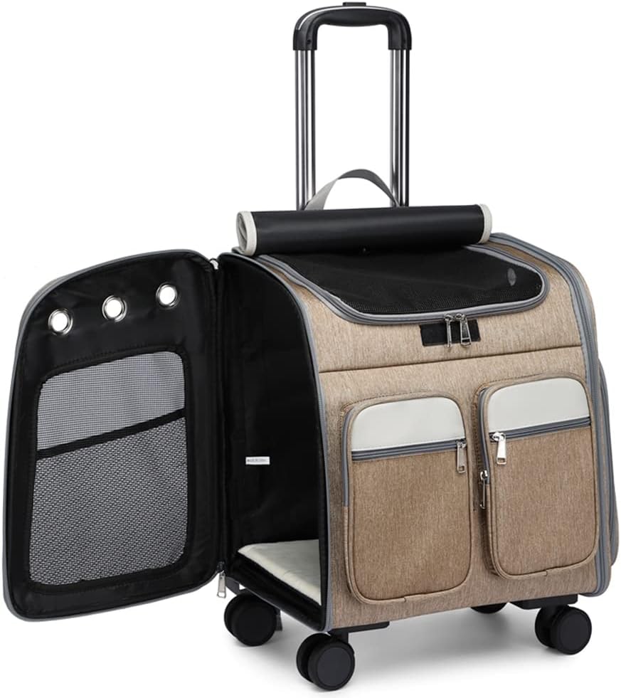 Bolsa Mochila Transporte Pet com Rodinhas Cães Gatos Luxo 3