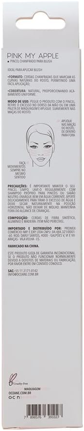 Pincel para Blush Chanfrado Pink My Apple Ocn5 4