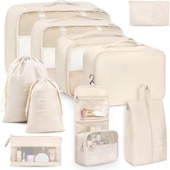 Kit 10 Nécessaires Organizadores de Malas para Viagem