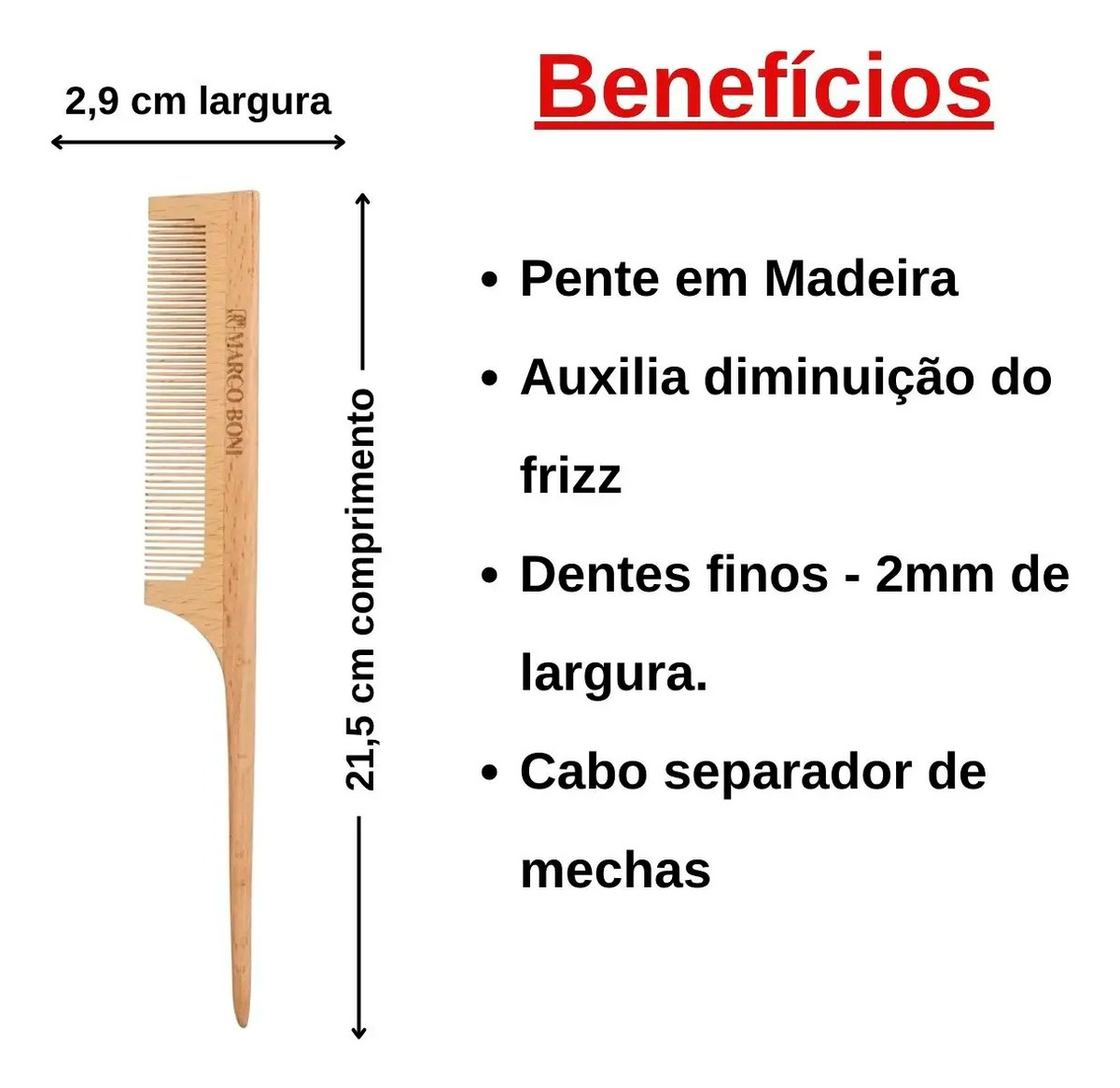 Pente de Madeira Fino Wood Line Extra 3