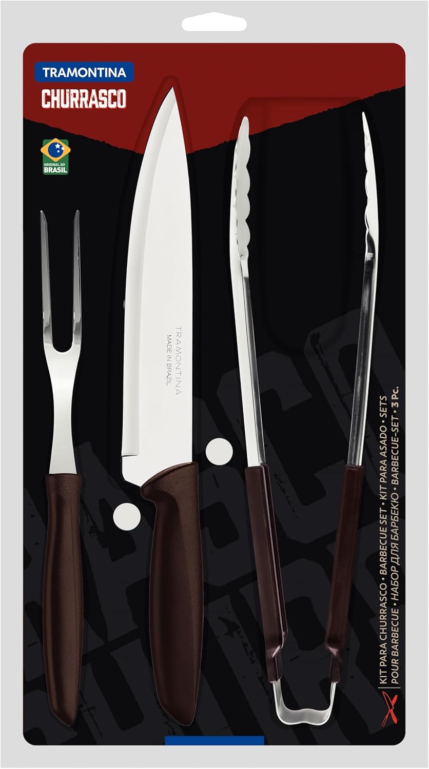 Kit para Churrasco Tramontina Plenus com Lâminas em Aço Inox 3 Peças 2