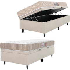 Cama Box Baú Colchão Solteiro Espuma D33 New Millenium