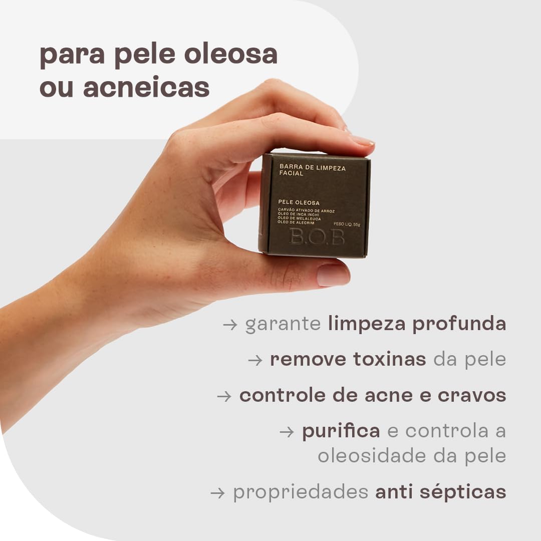 Barra de Limpeza Facial Pele Oleosa B.O.B 2