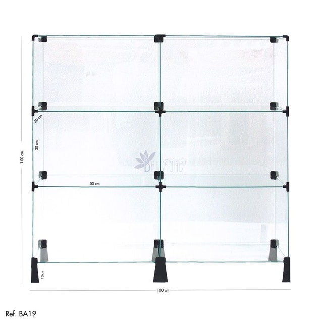 Balcão de Atendimento Modulado em Vidro - 1,00 x 1,00 x 0,30 2