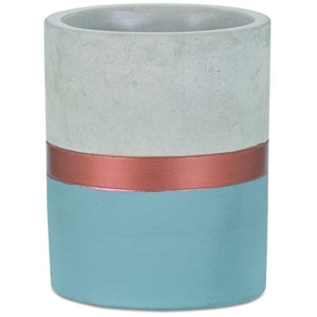 Vaso Azul e Cobre em Cimento 2
