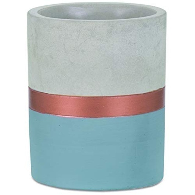Vaso Azul e Cobre em Cimento 2
