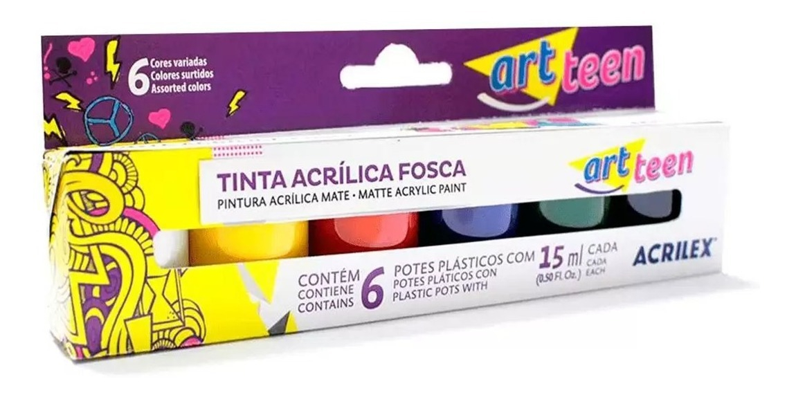 Tinta Acrílica Fosca Art Teen 3