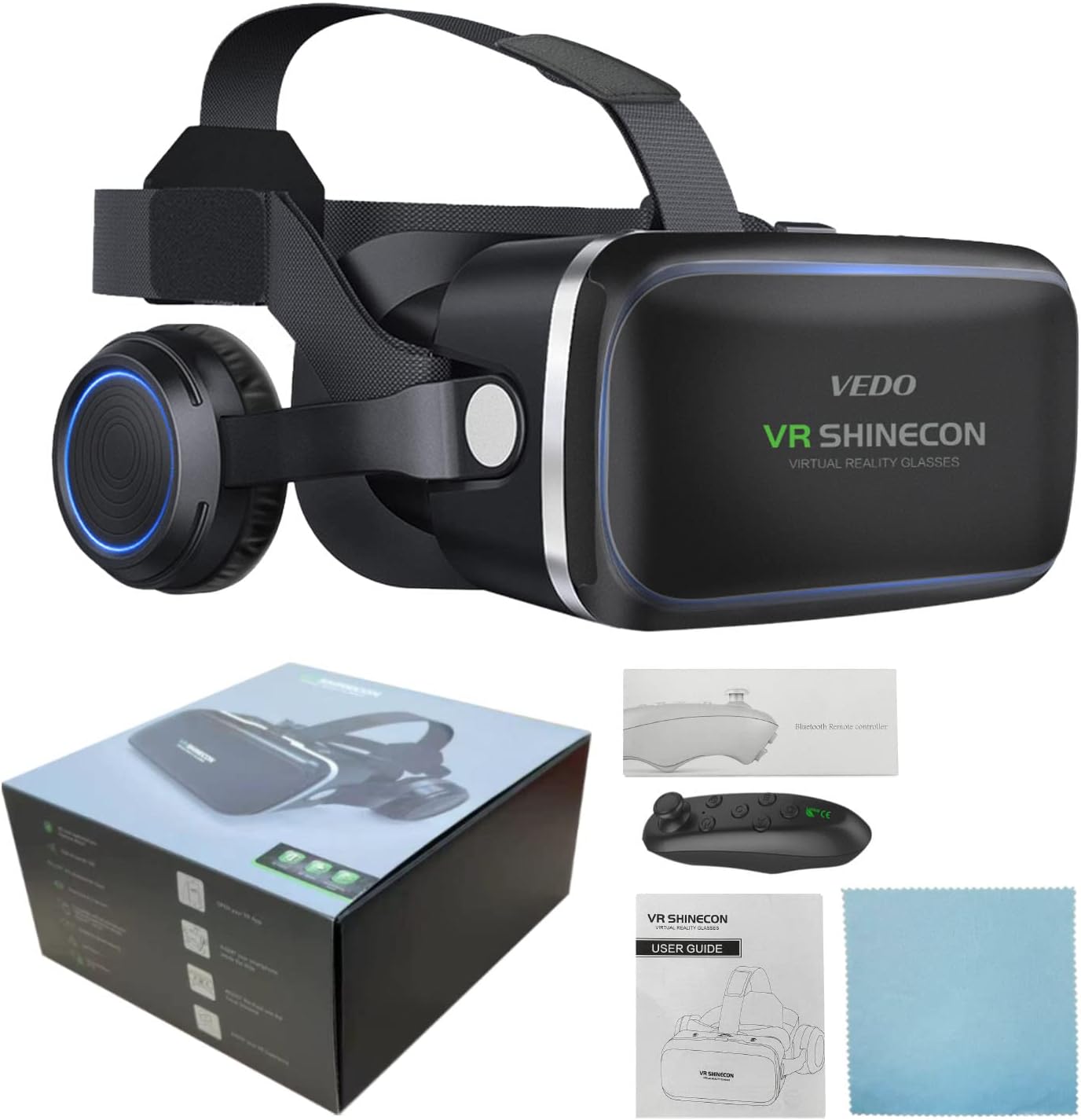VR SHINECON 3D VR Headset Virtual Reality Glasses 5