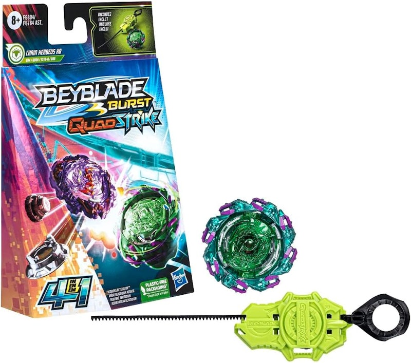 Pião e Lançador Beyblade Burst QuadStrike - Chain Kerbeus K8 1
