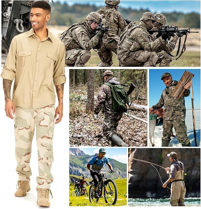 Calça Masculina Tática Casual, Estilo Camuflado 5