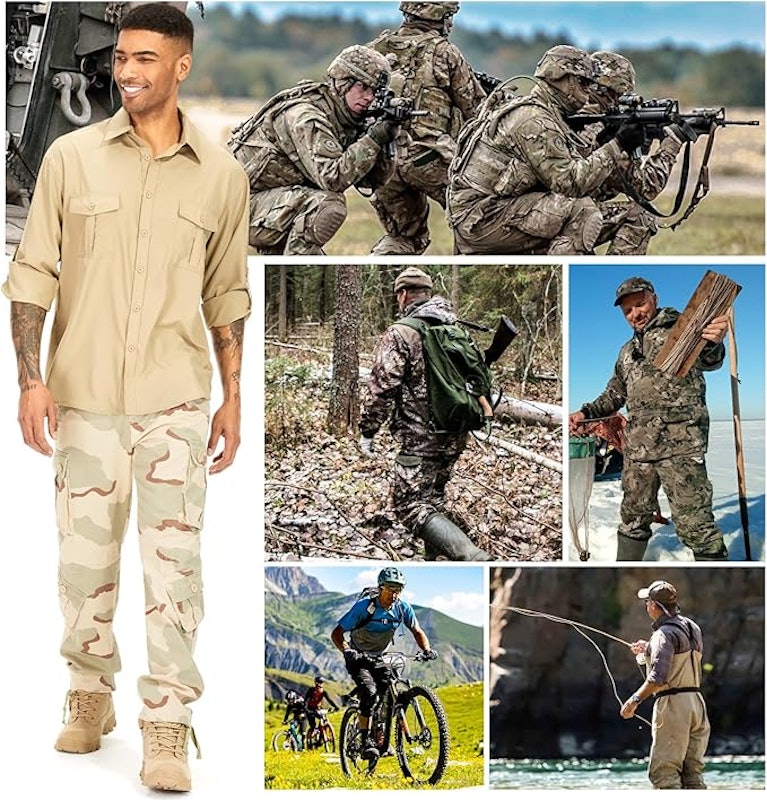 Calça Masculina Tática Casual, Estilo Camuflado 5