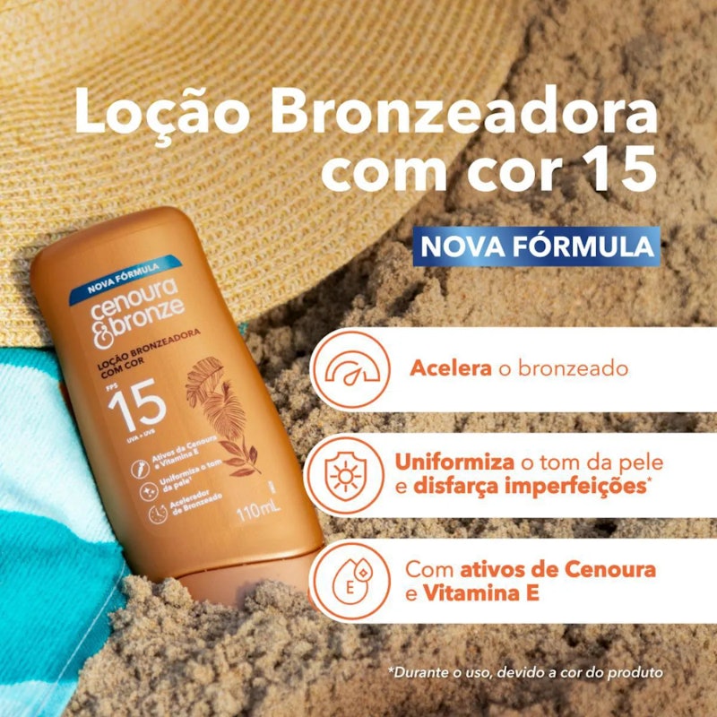 Loção Bronzeadora com Cor FPS 15 Cenoura & Bronze 3