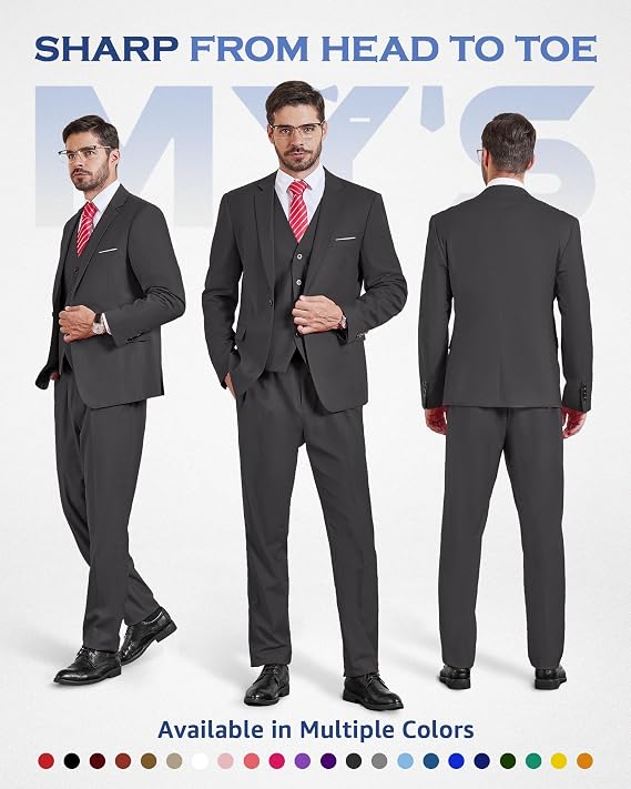 Conjunto de Terno Masculino Liso de 3 Peças MY'S 2