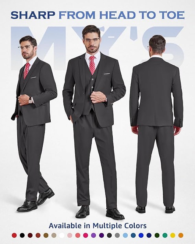 Conjunto de Terno Masculino Liso de 3 Peças MY'S 2