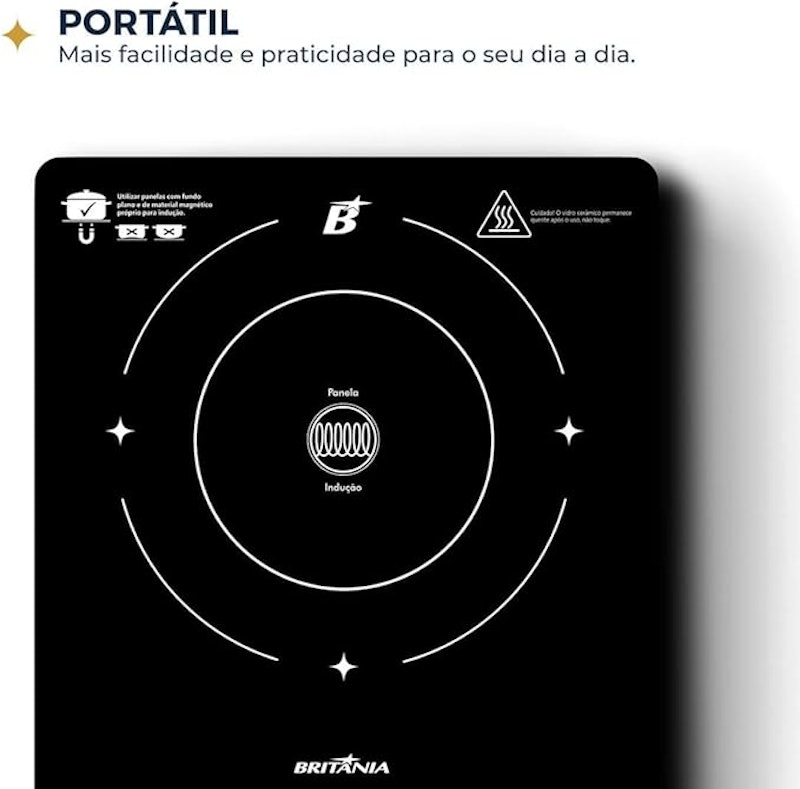 Cooktop de Indução Britânia Portátil Painel Touch 3
