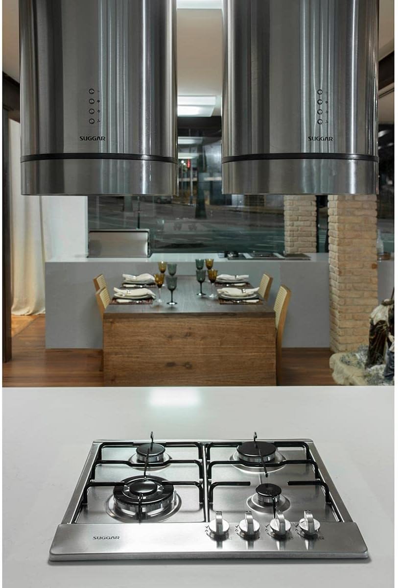 Fogão de Mesa Cooktop 4 Bocas Aço Inox à Gás Suggar 3