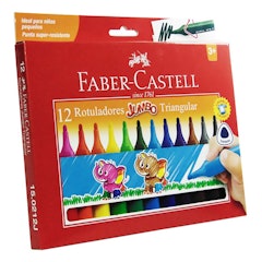Canetinha Triangular Jumbo 12 Cores Faber-Castell