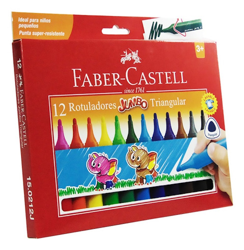 Canetinha Triangular Jumbo 12 Cores Faber-Castell 1