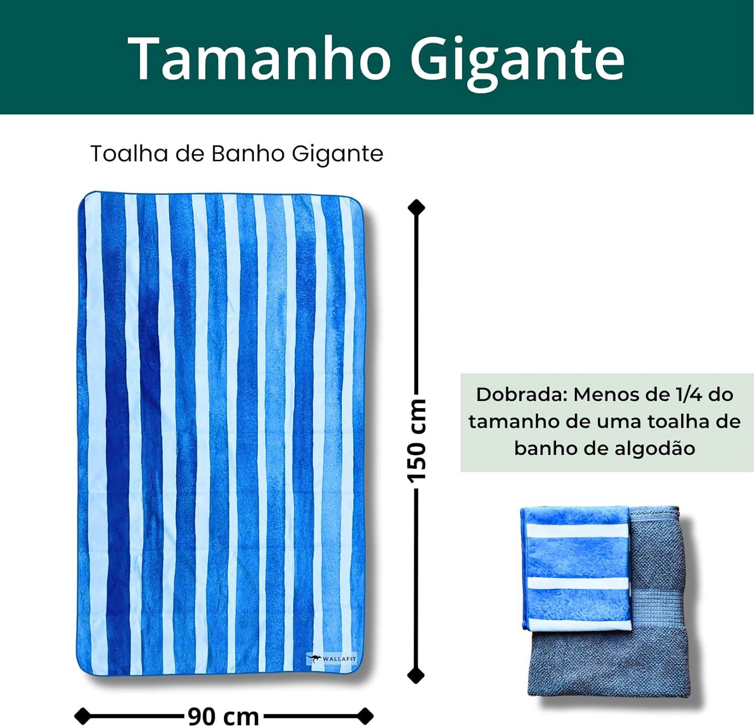 Toalha de Microfibra Tamanho Gigante Wallafit 4