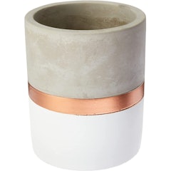 Vaso Branco E Cobre Em Cimento