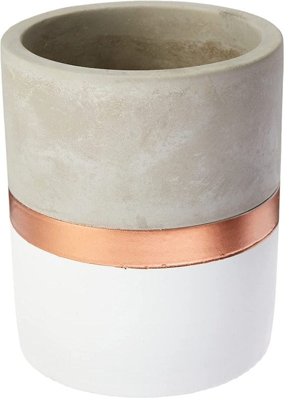 Vaso Branco E Cobre Em Cimento 1